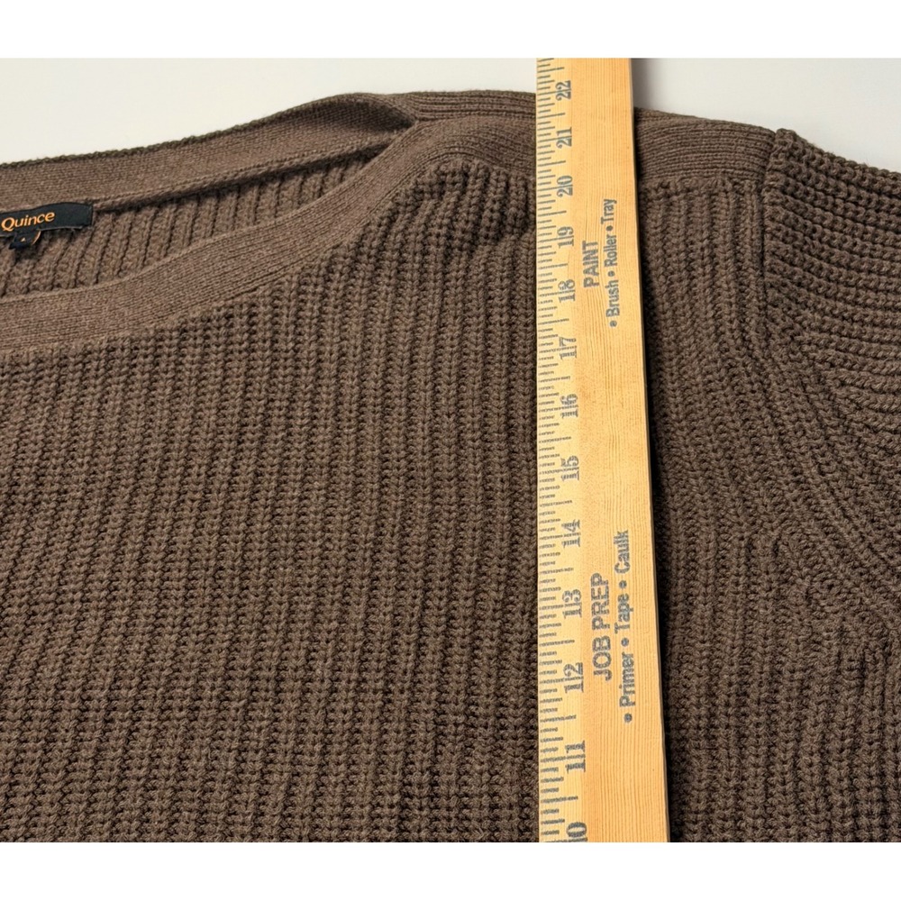 Quince 100% Organic Cotton Fisherman Boatneck Crew Sweater Brown Women's Large - Picture 5 of 6